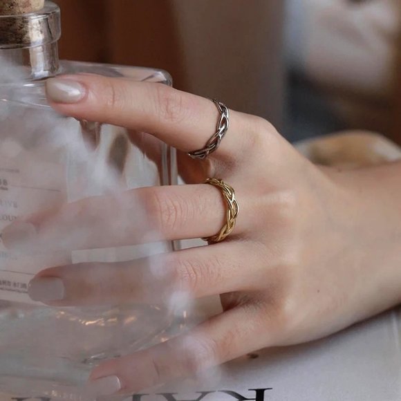 Sterling silver adjustable shank Chain link ring - Picture 3 of 12